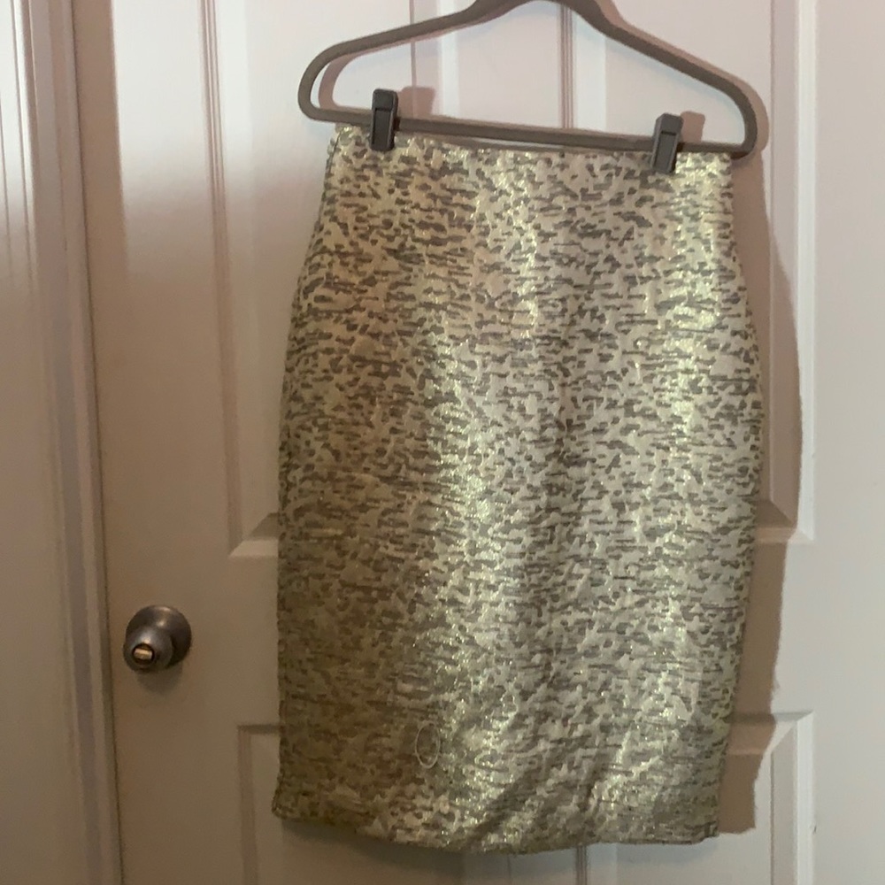 Sparkly champagne pencil skirt